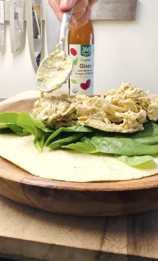 High Protein Feta Chicken Salad Wraps