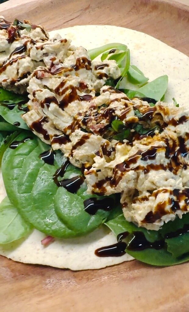 High Protein Feta Chicken Salad Wraps