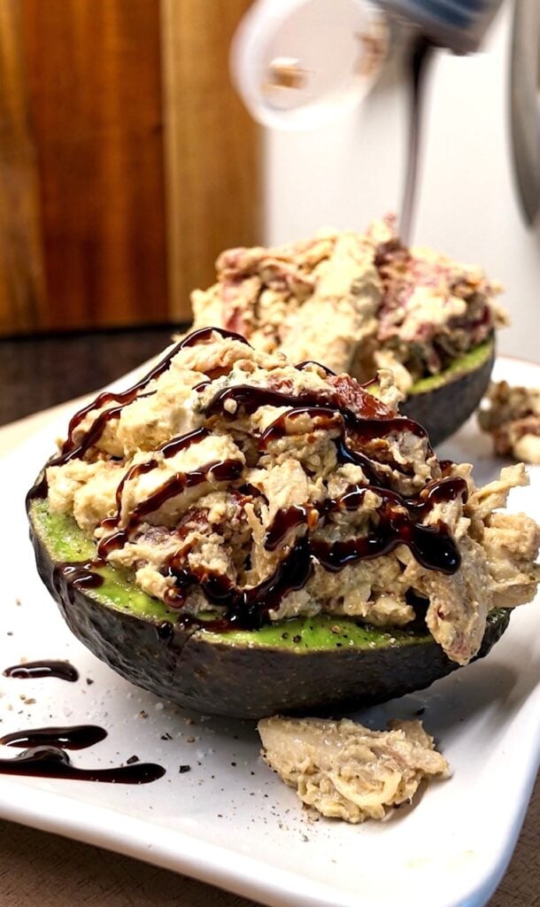 Chicken Caprese Stuffed Avocados