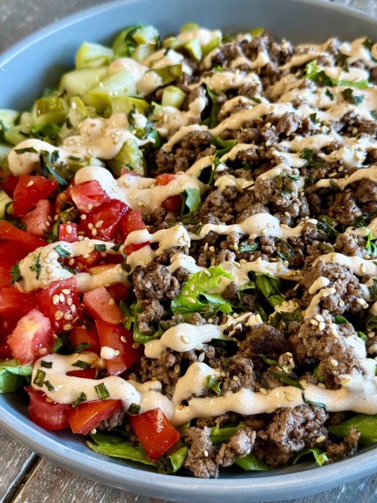 Healthy Protein Packed Burger Bowls