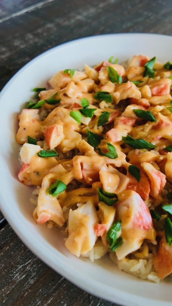 High Protein Crab Rangoon Rice Bowls
